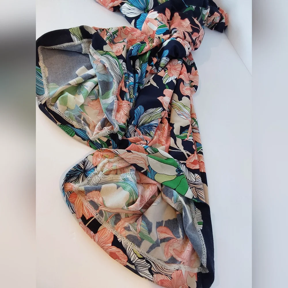 Chico's 1 Floral Jumpsuit - Navy and Pink - Picture 12 of 12